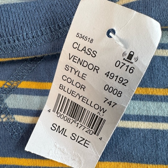 PacSun women’s BLUE STRIPED CROPPED LONG SLEEVE top size small nwt - Picture 3 of 5